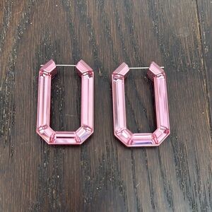 Swarovski Lucent Pink Hoop Earrings